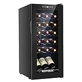 ROVSUN 18 Bottle Wine Fridge, Freestanding Compressor Wine Cooler Refrigerator, Beverage Wine Chiller with Digital Temperature Control & Double-layer Glass Door for Red White Wine, Champagne, Beer