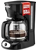 Mueller 12-Cup Drip Coffee Maker - Borosilicate Carafe, Auto-Off, Reusable Filter, Anti-Drip, Keep-Warm Function, Clear Water Level Window Coffee Machine, Ideal for Home or Office
