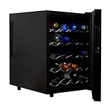Koolatron 20 Bottle Wine Cooler, Black Thermoelectric Wine Fridge, 1.7 cu. ft. (48L), Freestanding Wine Cellar, Red, White and Sparkling Wine Storage for Home Bar, Apartment, Condo