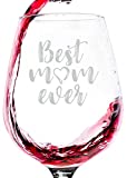 Best Mom Ever Wine Glass - Cool Mothers Day Gifts for Mom, Wife, Women - Best Mom Gifts from Son, Daughter, Husband, Kids - Unique Birthday Present Idea for New Mom, Her - Fun Novelty Wine Gift