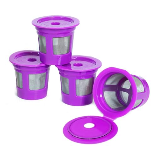 Perfect Pod Cafe Save Reusable K Cup Pod Coffee Filters - Refillable Coffee Pod Capsules with Built-In, Integrated Mesh Strainer for Use with Keurig & Select Single Cup Coffee Machines, 4-Pack