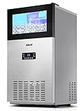Upgraded Commercial Ice Maker Machine 160LBS/24H with 35LBS Storage Bin, 15Inch Wide Ready 11-20 Mins Under Counter/Freestanding Stainless Steel Large Ice Machine