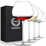 Chouggo 23Oz Wine Glasses Set of 4, Hand Blown Crystal White Wine or Red Wine Glass, Act Deco Long Stem Wine Glass - Great Gifts for Women, Men, Wedding, Anniversary, Christmas, Birthday