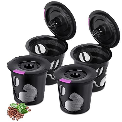 Reusable K Cups for K-Mini/K-Duo, 4 Pack Reusable Coffee Filters Pods for Keurig, BPA Free Refillable Single K Cups for Keurig K-Mini, K-Duo, 1.0 & 2.0 Series…