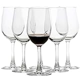 UMI UMIZILI 12 Ounce - Set of 6, All-Purpose Classic Durable Red/White Wine Glasses