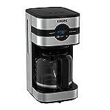 KRUPS: Simply Brew, Stainless Steel and Glass Carafe 10 Cup Drip Coffee Maker, Programmable with Digital Display, Dishwasher Safe, Drip Free Coffee Machine with Coffee Filter