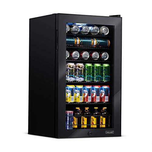 NewAir Beverage Refrigerator Cooler | 126 Cans Free Standing with Right Hinge Glass Door Beverage Cooler | Mini Fridge Beverage Organizer For Beer, Wine, Soda, And Cooler Drinks