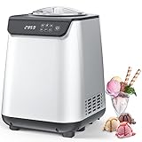 COWSAR 1.3 Quart Ice Cream Maker Machine with Built-in Compressor, Fully Automatic and No Pre-freezing, 1 Hour Keep-Cooling, Easy to Clean, Stainless Steel