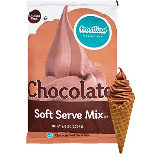 Frostline Chocolate Soft Serve Ice Cream Mix | Lactose & Gluten Free Mix | Use Blender, Countertop Ice Cream Maker, Soft Serve Machine and More | Add Water, Dairy or Dairy Alternative | 6 lb Bag