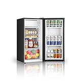 HAILANG 3.1 Cu.Ft Mini Fridge with Freezer, Single Door Mini Refrigerator, 5 Settings Temperature Adjustable, Compact Refrigerator for Apartment,Dorm, Office, Bedroom