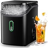 Silonn Nugget Ice Maker Countertop, Pebble Ice Maker with Soft Chewable Ice, One-Click Operation Ice Machine with Self-Cleaning, 33lbs/24H for Home,Kitchen,Office