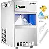 VEVOR 110V Commercial Snowflake Ice Maker 44LBS/24H, ETL Approved Food Grade Stainless Steel Flake Ice Machine Freestanding Flake Ice Maker for Seafood Restaurant, Scoop Included