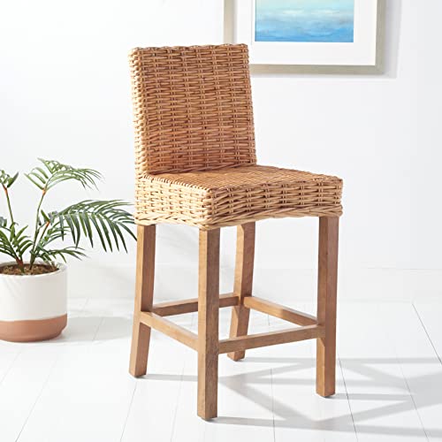 Safavieh Home Tobie Rattan 24-inch Counter Stool, 0, Natural/Natural