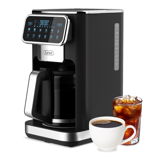 Gevi Compact Single Serve Coffee Maker, Pod Coffee Maker Compatible with Single-Serve Pods and Ground Coffee, 40 oz Reservoir, Portable, Ideal for Office, Camping, 1000W Iced Coffee Maker, Black