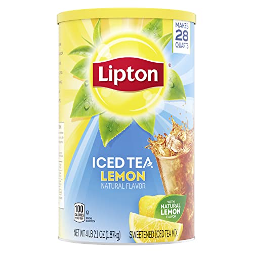 Lipton Lemon Sweetened Iced Tea Mix, Makes 28 Quarts (Pack of 2)