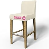 Bemz Henriksdal Barstool Cover – Replacement for IKEA Henriksdal Barstool Slipcovers, in 100% Cotton Fabric, Colour White