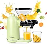 Katulan Compact Slow Juicer, Cold Press Juicer Machines with Auto-adjustable Speed for Nutrient & Vitamin Dense Fruits and Vegetables, Easy Clean Masticating Juicer with Reverse Function Green