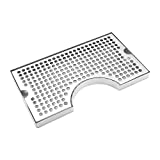 Barworks Kegerator Beer Drip Trays, Stainless Steel Keg Drip Tray with Non-Slip Rubber Pad, Premium Metal Beer Tower Drip Pan for Home Bar Mini Fridge Without Drain