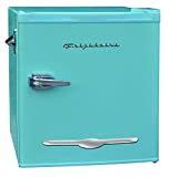 Frigidaire EFR176 Retro Compact Fridge with Chiller Mini Refrigerator with Built-in Bottle Opener for Office, Bedroom, Dorm Room or Cabin, 1.6 cu ft 16"D x 18"W x 18.5"H, Blue
