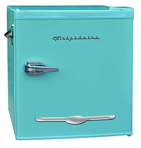 Frigidaire EFR176 Retro Compact Fridge with Chiller Mini Refrigerator with Built-in Bottle Opener for Office, Bedroom, Dorm Room or Cabin, 1.6 cu ft 16"D x 18"W x 18.5"H, Blue