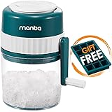 MANBA Ice Shaver and Snow Cone Machine - Premium Portable Ice Crusher and Shaved Ice Machine with Free Ice Cube Trays - BPA Free