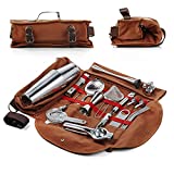 Hyoank Travel Bartender Kit Bag | Professional 24-Pieces Complete Cocktail Set with Stylish Portable Travel kit Bag | Travel Bar Set for Home Cocktail Making, Work, Parties, Camping