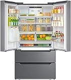 Smad 36" French Door Refrigerator 22.5 Cu.Ft, Refrigerator with Ice Maker, Counterdepth Refrigerator Bottom Freezer, Automatic Defrost, Humidity Controlled, Fingerprint-Proof Stainless Steel