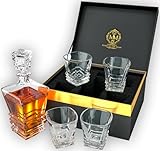 27oz Whiskey Decanter Set & Glass Set – Premium Crystal Liquor Decanter for Scotch, Bourbon, Whisky, Cognac, Tequila – Luxurious Glass Decanter Sets for Men & Women