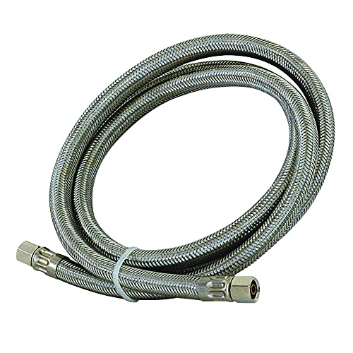 Eastman Ice Maker Connector, 1/4 Inch Compression, 10 Foot Flexible Braided Stainless Steel Hose, 41036