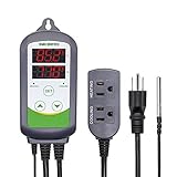 Inkbird ITC-308 Digital Temperature Controller 2-stage Outlet Thermostat Heating and Cooling Mode Carboy Homebrew Fermenter Greenhouse Terrarium 110V 10A.