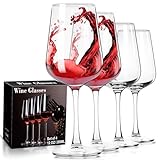 PARACITY Wine Glasses Set of 4, Hand Blown Wine Glasses, Clear Glass, Long Stem Wine Glass for Red and White Wine, 12oz Glasses for Women, Men, Wedding and Birthday, Christmas Gifts
