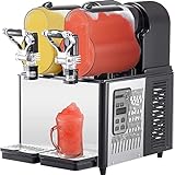 VEVOR Commercial Slushy Machine, 3LX2 Tank Slush Drink Maker, 370W Frozen Drink Machine, Slush Frozen Drink Machine with Automatic Clean For Home