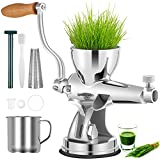 VEVOR Manual Wheatgrass Juicer Stainless Steel Hand Crank Wheatgrass Juicer Hand Wheatgrass Grinder with Suction Cup Base & Table-top Clamp Manual Juicer Extractor for Ginger Celery Apple Grape