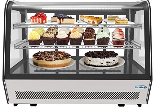 KoolMore - CDC-5C-BK 35" NSF Commercial Countertop Refrigerator Display Case Merchandiser with LED Lighting - 5.6 cu. ft, Black and Stainless Steel (858154008317)