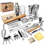 Barillio Mixology Bartender Kit Cocktail Shaker Set | Complete Bar Tool Set Stainless Steel Barware Essentials | Martini Boston Mixer Muddler Mixing Spoon Jigger Strainer Pourers