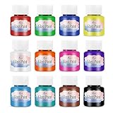 Glass Paint, Stained Glass Paint, Glass Color Paint for Wine Bottle, Light Bulbs and Ceramic (12 Colors x 0.84 fl.oz)