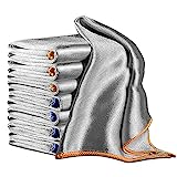 Streak Free Miracle Cleaning Cloth Easy Clean Pack of 8-12" x 16" Microfiber Dish Cloths Glass Polishing Lint Free for Kitchen Mirrors Wine Car