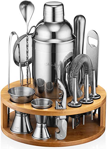 Mixology & Craft Bartender Kit - 15 Piece Set Including Cocktail Shaker and Bar Accessories, Perfect for Drink Mixing at Home, Plus Exclusive Recipe Cards