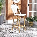 Safavieh PAT4008C Outdoor Collection Ford White French Bistro 30-inch Bstro Bar Stool