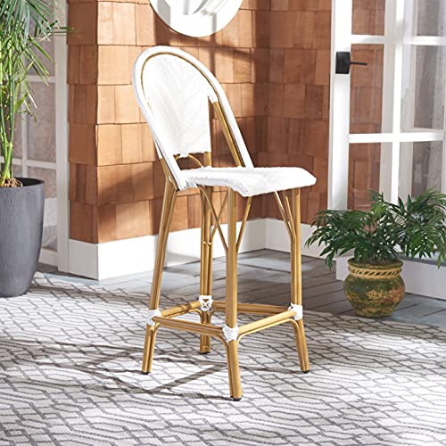 Safavieh PAT4008C Outdoor Collection Ford White French Bistro 30-inch Bstro Bar Stool