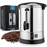 Zulay Commercial Coffee Urn - 50 Cup Fast Brew Stainless Steel Hot Beverage Dispenser - BPA-Free Commercial Coffee Maker - Hot Water Urn for Catering - Easy Two Way Dispensing - Hot Drink Dispenser